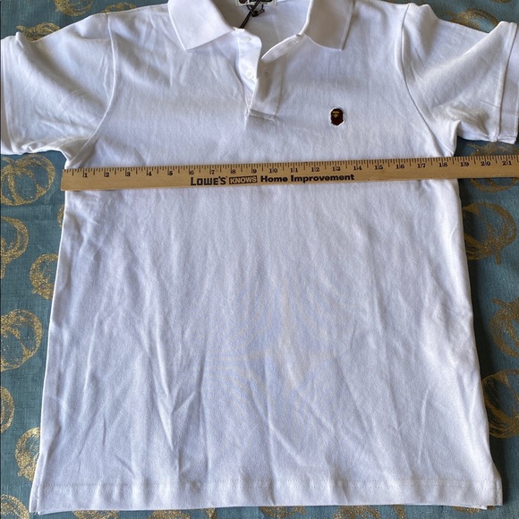 A Bathing Ape White Polo T-Shirt - Boy’s Medium - Picture 5 of 13